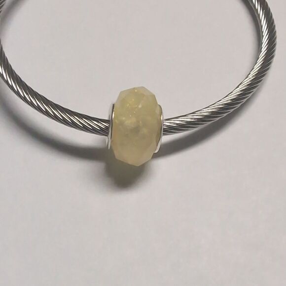 Yellow Glittery‎ Charm for Pandora Style Bracelet - Picture 1 of 4